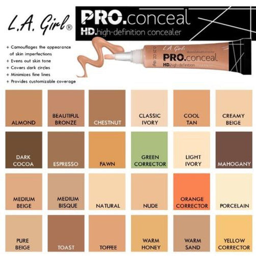 L.A. Girl PRO Conceal HD, Correcteur vert, camoufle les cernes et les  rougeurs à prix pas cher